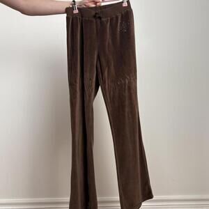 Women's Brown Velour Trackpants